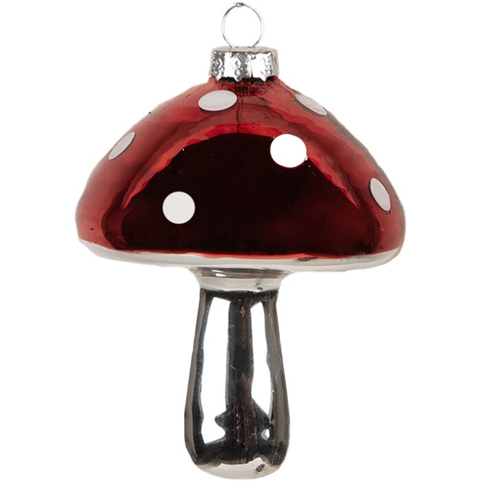 Clayre & Eef 6GL4646 Fungo per albero di Natale Ø 7x9 cm