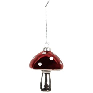 Clayre & Eef 6GL4646 Fungo per albero di Natale Ø 7x9 cm
