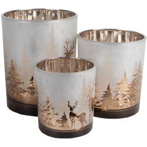 Clayre & Eef 6GL4659 Set di 3 portacandele in oro...