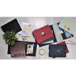 Exacompta album a spirale LIFE rosso 32x22cm 50 pagine nero 250g/m² goffratura oro