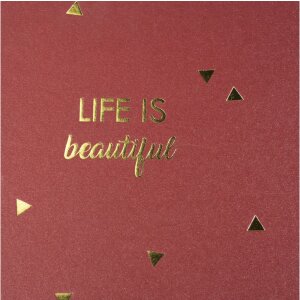 Exacompta album a spirale LIFE rosso 32x22cm 50 pagine nero 250g/m² goffratura oro