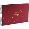 Exacompta album a spirale LIFE rosso 32x22cm 50 pagine nero 250g/m² goffratura oro