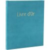 Exacompta 389E Libro degli ospiti 140 pagine bordo oro Skandi turchese 21x19 cm