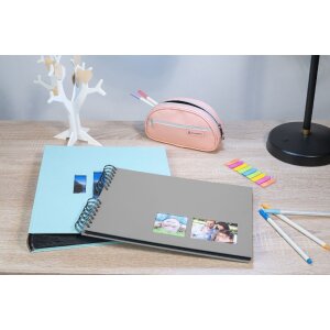 Exacompta album fotografico a spirale MILANO 32x22 cm 50 pagine nere grigio