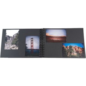 Exacompta album fotografico a spirale MILANO 32x22 cm 50 pagine nere grigio