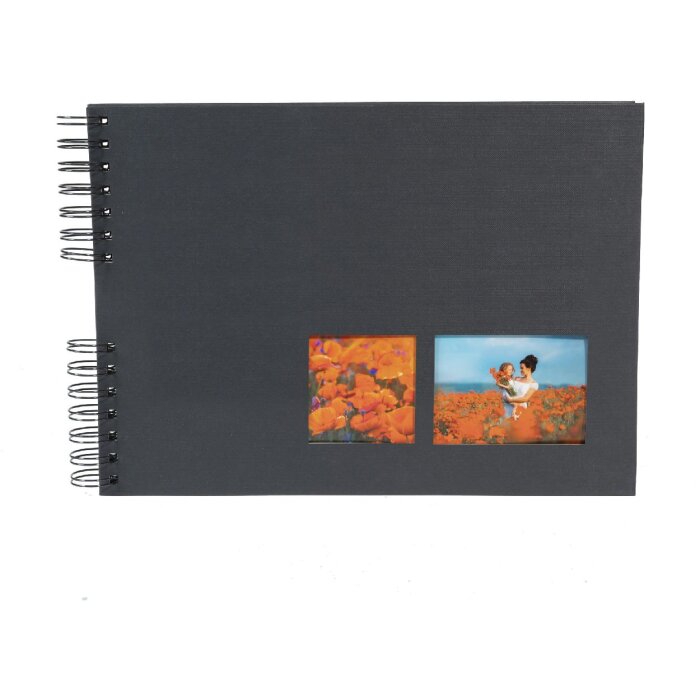 Exacompta album fotografico a spirale MILANO 32x22 cm 50 pagine nero per scrapbooking