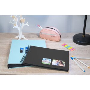 Exacompta album fotografico a spirale MILANO 32x22 cm 50 pagine nero per scrapbooking