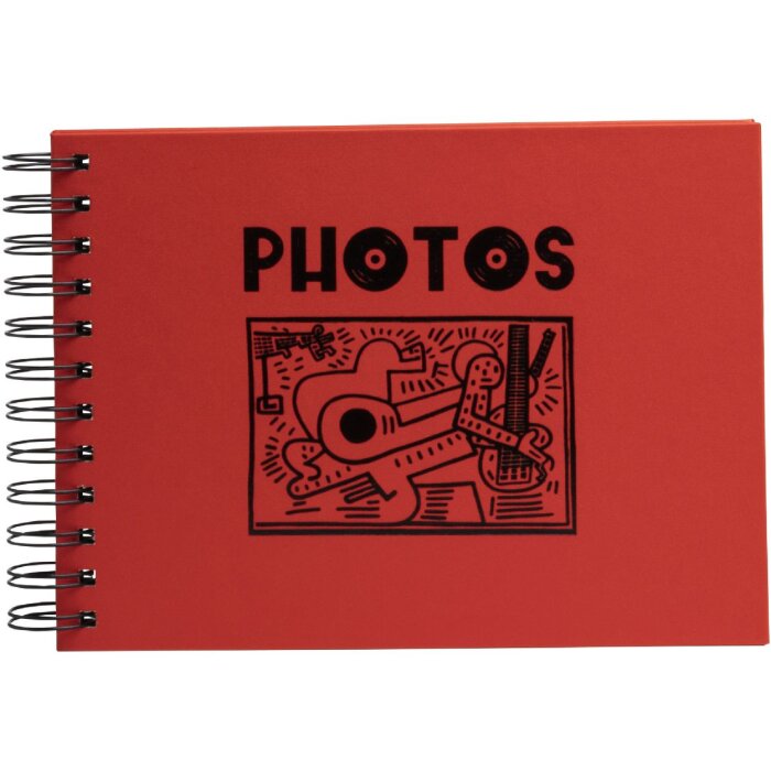 Album fotografico Exacompta Musicart rosso 50 pagine nere 23x16 cm rilegatura a spirale
