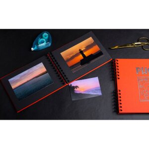 Album fotografico Exacompta Musicart rosso 50 pagine nere 23x16 cm rilegatura a spirale