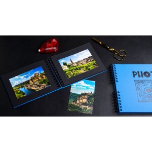 Album fotografico Exacompta con rilegatura a spirale Musicart blu 50 pagine per 50 foto 10x15 cm