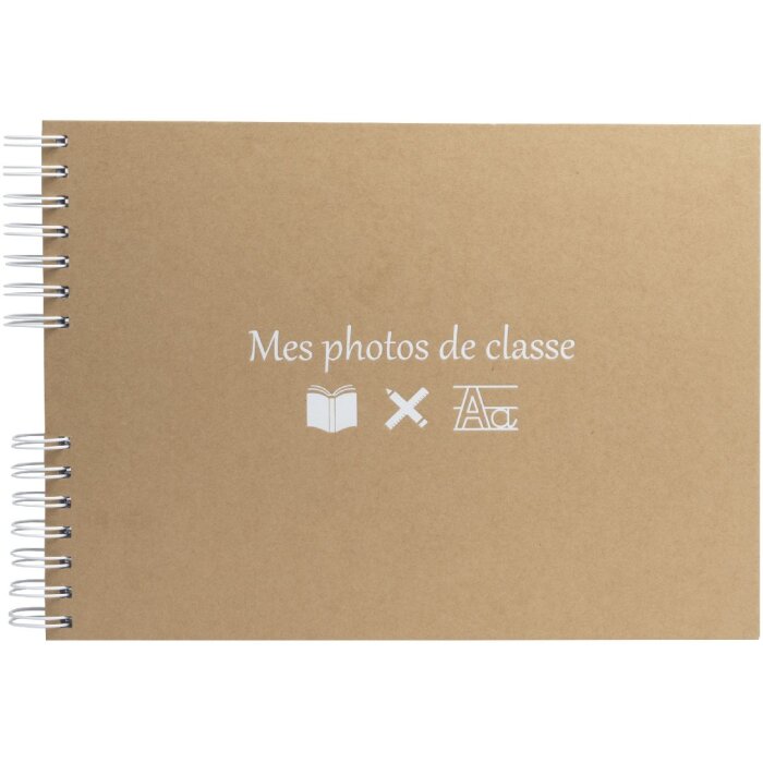 Exacompta 16029E Album fotografico con rilegatura a spirale foto di classe 50 pagine bianche marrone