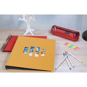Exacompta album fotografico MILANO 29x32 cm 60 pagine nere arancio
