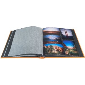 Exacompta album fotografico MILANO 29x32 cm 60 pagine nere arancio