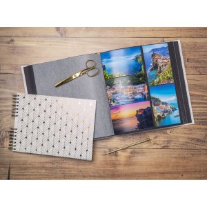 Exacompta 16097E Album fotografico 60 pagine nere Néo Déco Bianco