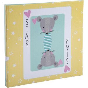 Album fotografico Exacompta 25x25cm 30 pagine motivo bianco fantasia carta da gioco giallo verde