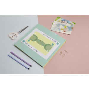 Album fotografico Exacompta 25x25cm 30 pagine motivo bianco fantasia carta da gioco giallo verde