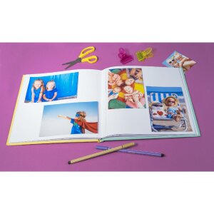 Album fotografico Exacompta 25x25cm 30 pagine motivo bianco fantasia carta da gioco giallo verde