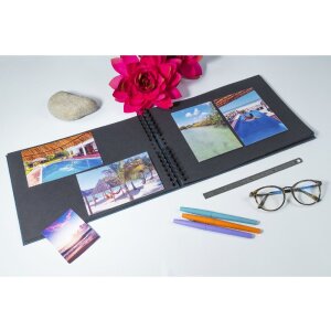 Exacompta 16207E Album fotografico a spirale Palma Blue 50 pagine nero 32x22 cm