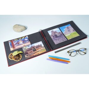 Exacompta album fotografico a spirale 50 pagine nero 32x22cm Palma rosso
