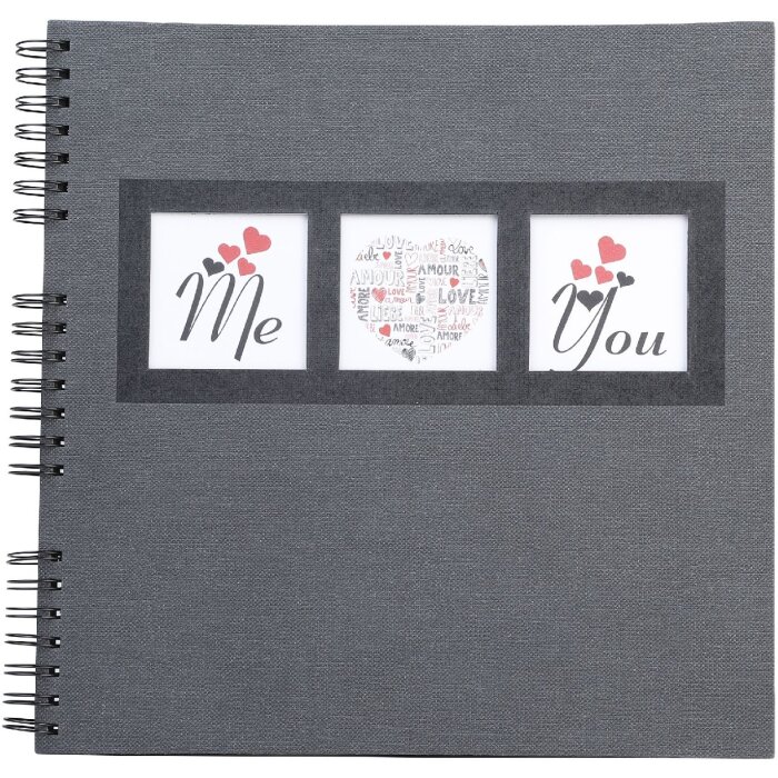 Exacompta 16215E Album fotografico a spirale ME & YOU 32x32 cm 60 pagine nero