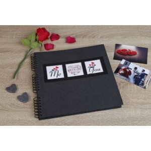 Exacompta 16215E Album fotografico a spirale ME & YOU 32x32 cm 60 pagine nero