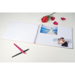Exacompta 16234E Album fotografico con rilegatura a spirale 50 pagine bianco 32x22cm motivo KRAFT