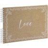 Exacompta 16234E Album fotografico con rilegatura a spirale 50 pagine bianco 32x22cm motivo KRAFT