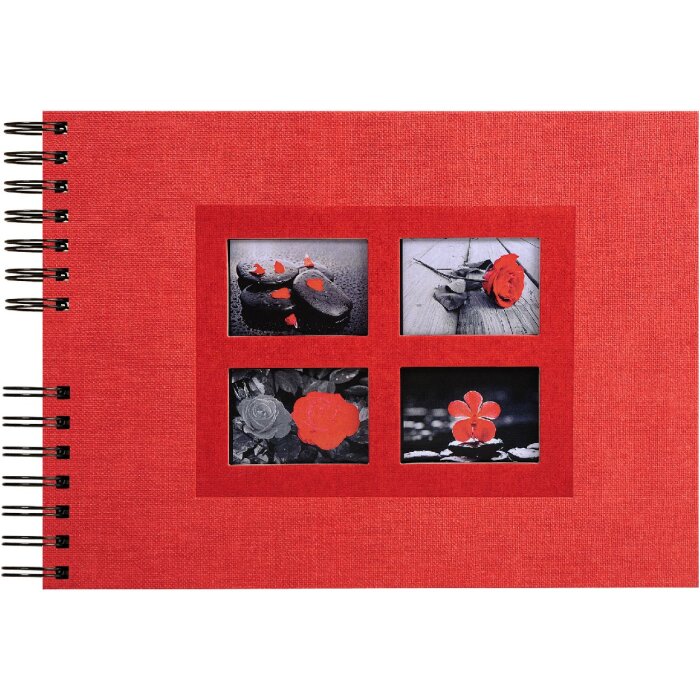 Exacompta 16245E Album a spirale 50 pagine nere Passion 32x22 cm rosso