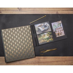 Exacompta Album fotografico Néo Déco nero con rilegatura a spirale 50 pagine nere 30x30 cm