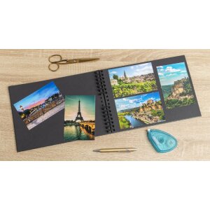 Exacompta Album fotografico Néo Déco nero con rilegatura a spirale 50 pagine nere 30x30 cm