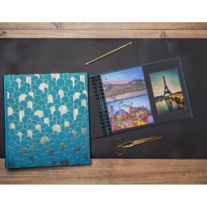 Album fotografico Exacompta Néo Déco 32x22 cm con rilegatura a spirale 50 pagine Bleu de France