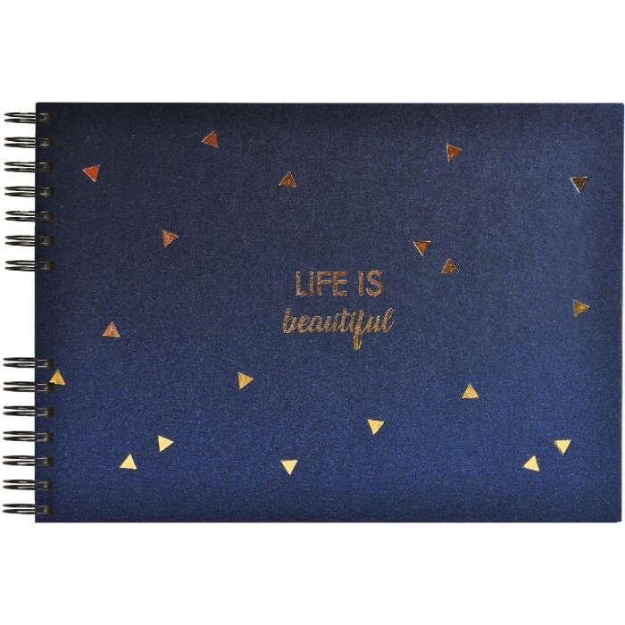Exacompta 16452E Album a spirale 50 pagine nero 32x22cm LIFE Blu
