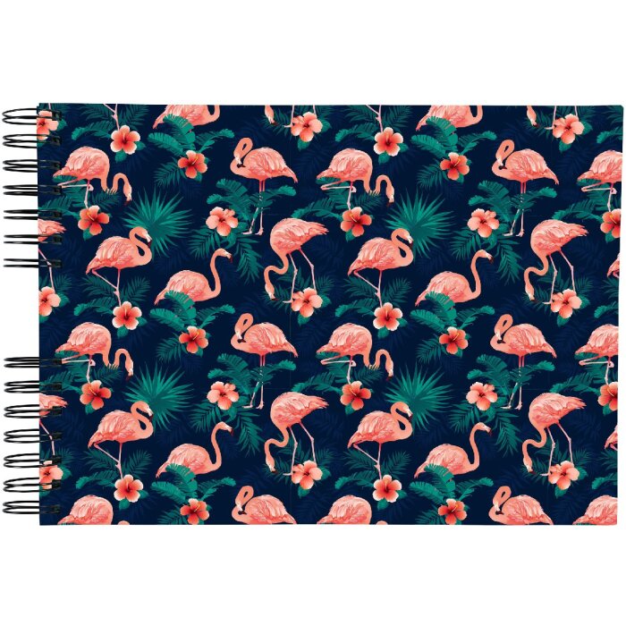 Exacompta 16703E Album fotografico a spirale FLAMINGO 23x16 cm 50 pagine bianco blu notte