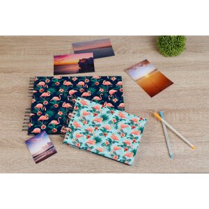 Exacompta 16703E Album fotografico a spirale FLAMINGO 23x16 cm 50 pagine bianco blu notte