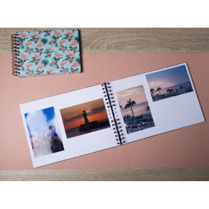 Exacompta 16703E Album fotografico a spirale FLAMINGO 23x16 cm 50 pagine bianco blu notte