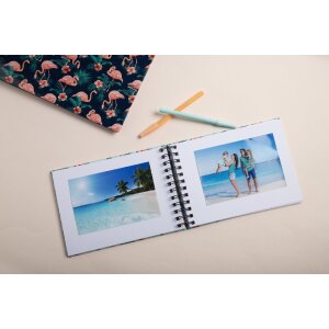 Exacompta 16703E Album fotografico a spirale FLAMINGO 23x16 cm 50 pagine bianco blu notte