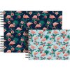Exacompta 16703E Album fotografico a spirale FLAMINGO 23x16 cm 50 pagine bianco blu notte