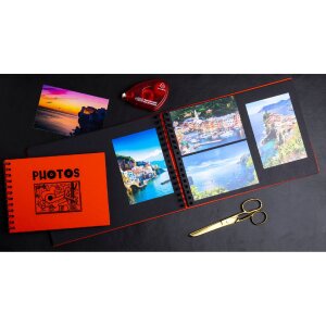 Exacompta 16783E Album fotografico con rilegatura a spirale 50 pagine nere Musicart rosso