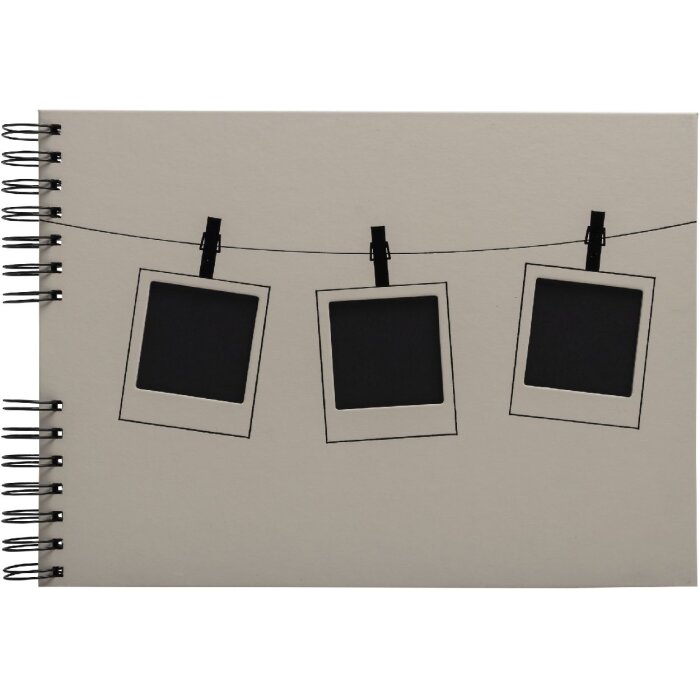Exacompta 16823E Album fotografico con rilegatura a spirale 50 pagine nere serie Polaroid Beige