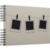 Exacompta 16823E Album fotografico con rilegatura a spirale 50 pagine nere serie Polaroid Beige
