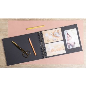 Exacompta 16825E Album fotografico con rilegatura a spirale 32x22 cm 50 pagine nere Rosa