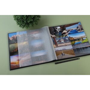 Exacompta 16981E Album fotografico a spirale ARAMY 32x32 cm 60 pagine nero