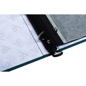 Exacompta 17603E Album fotografico meccanismo ad anelli 60 pagine nere 32x26x4cm blu-verde