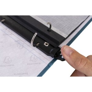 Exacompta 17603E Album fotografico meccanismo ad anelli 60 pagine nere 32x26x4cm blu-verde