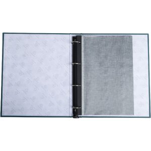 Exacompta 17603E Album fotografico meccanismo ad anelli 60 pagine nere 32x26x4cm blu-verde