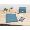 Exacompta 17603E Album fotografico meccanismo ad anelli 60 pagine nere 32x26x4cm blu-verde