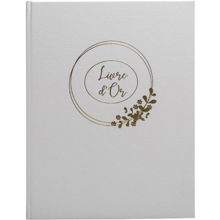 Exacompta Guestbook Ringflower White Gold trim 100 pagine 27x22 cm