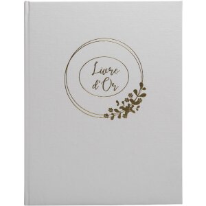 Exacompta Guestbook Ringflower White Gold trim 100 pagine...