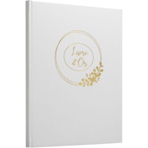 Exacompta Guestbook Ringflower White Gold trim 100 pagine...