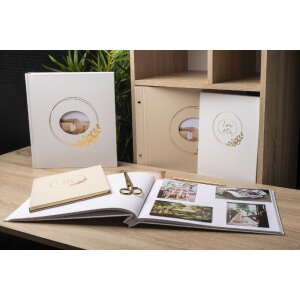 Exacompta Guestbook Ringflower White Gold trim 100 pagine 27x22 cm